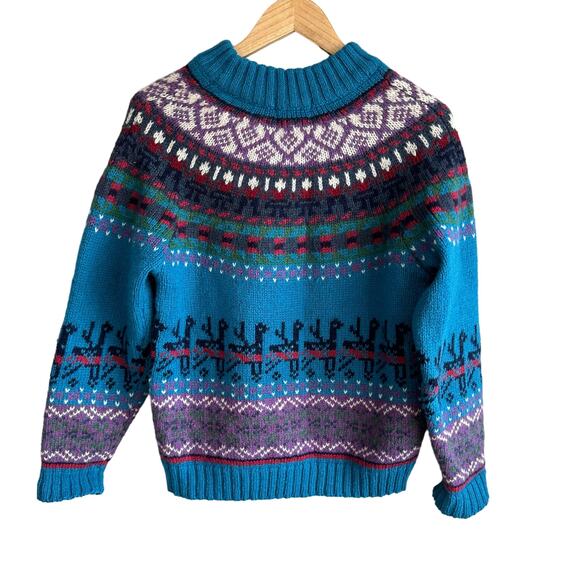 Woolrich Vintage Wool Mohair Nordic Fair Isle Crewneck Sweater M - Picture 4 of 7